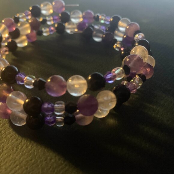 Handmade semi precious stone coil bracelet - Picture 2 of 5